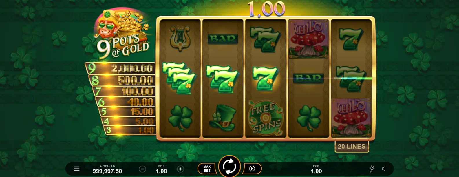 Советы по игре 9 Pots Of Gold